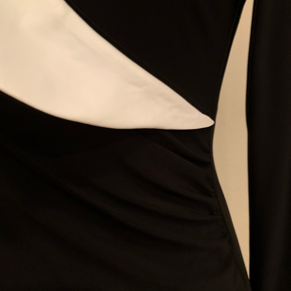 WHBM Black with White Ruffles Top XS NWT - Picture 3 of 7